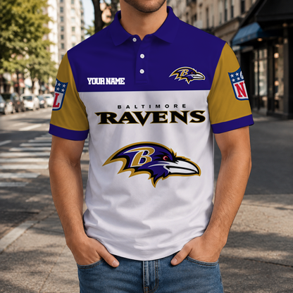 EXCLUSIVE  EDITION - NEW CUSTOMIZED NFL28 BTR BALTIMORE RAVENS T-SHIRT, POLO SHIRT, ZIP POLO SHIRT, SWEATSHIRT, HOODIE & ZIP HOODIE