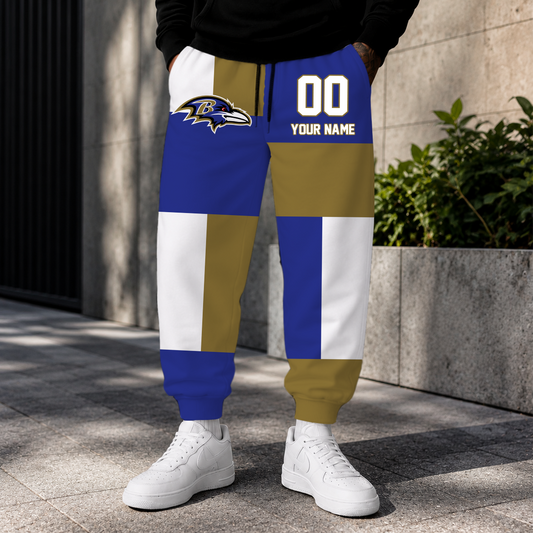 ELITE EDITION - NEW CUSTOMIZED NFL28 BTR BALTIMORE RAVENS SWEATPANTS