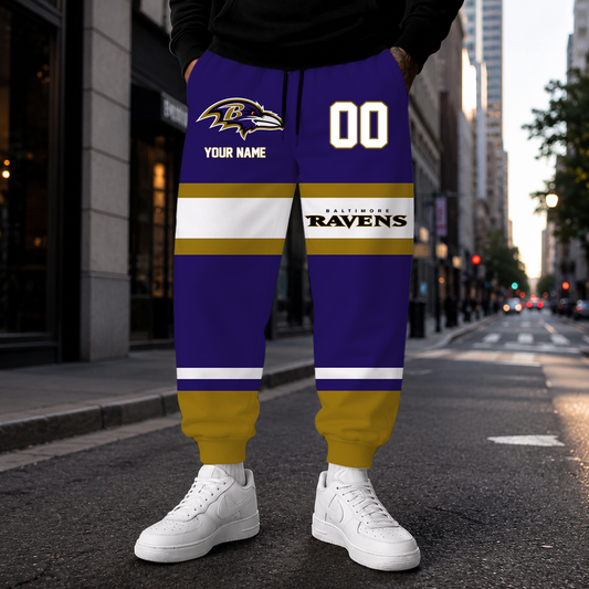 MEGA SALE - NEW CUSTOMIZED NFL28 BTR BALTIMORE RAVENS SWEATPANTS