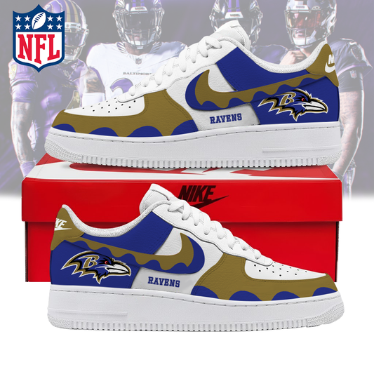 LIMITED EDITION- NEW CUSTOMIZED NFL28 BTR BALTIMORE RAVENS AF1 SNEAKERS
