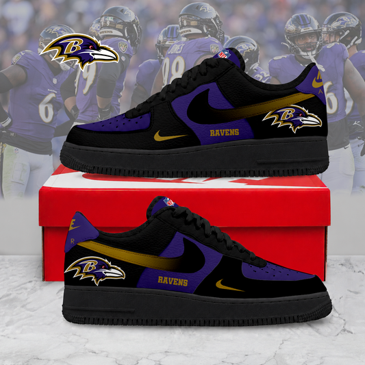 LIMITED EDITION - NEW CUSTOMIZED NFL28 BTR BT RAVENS AF1 SNEAKERS