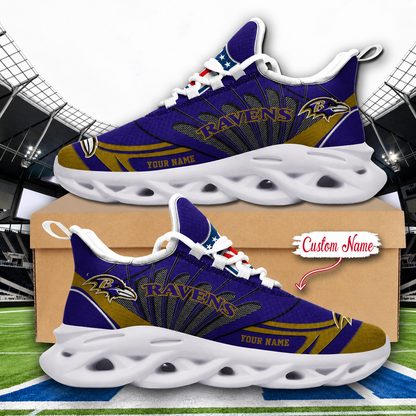LIMITED EDITION - NEW CUSTOMIZED NFL28 BTR BALTIMORE RAVENS UNISEX MAX SOUL SHOES