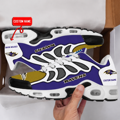 FLASH SALE - NEW CUSTOMIZED NFL28 BTR BALTIMORE RAVENS AIR MAX PLUS SNEAKERS