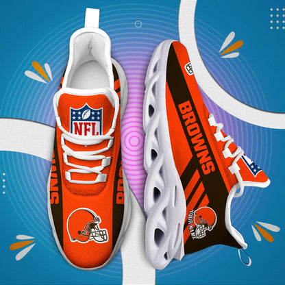 LIMITED EDITION - NEW CUSTOMIZED NFL29 CLB CLEVELAND BROWNS UNISEX MAX SOUL SHOES