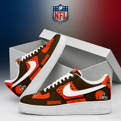 FINAL SALE - NEW CUSTOMIZED NFL29 CLB CLEVELAND BROWNS AF1 SHOES