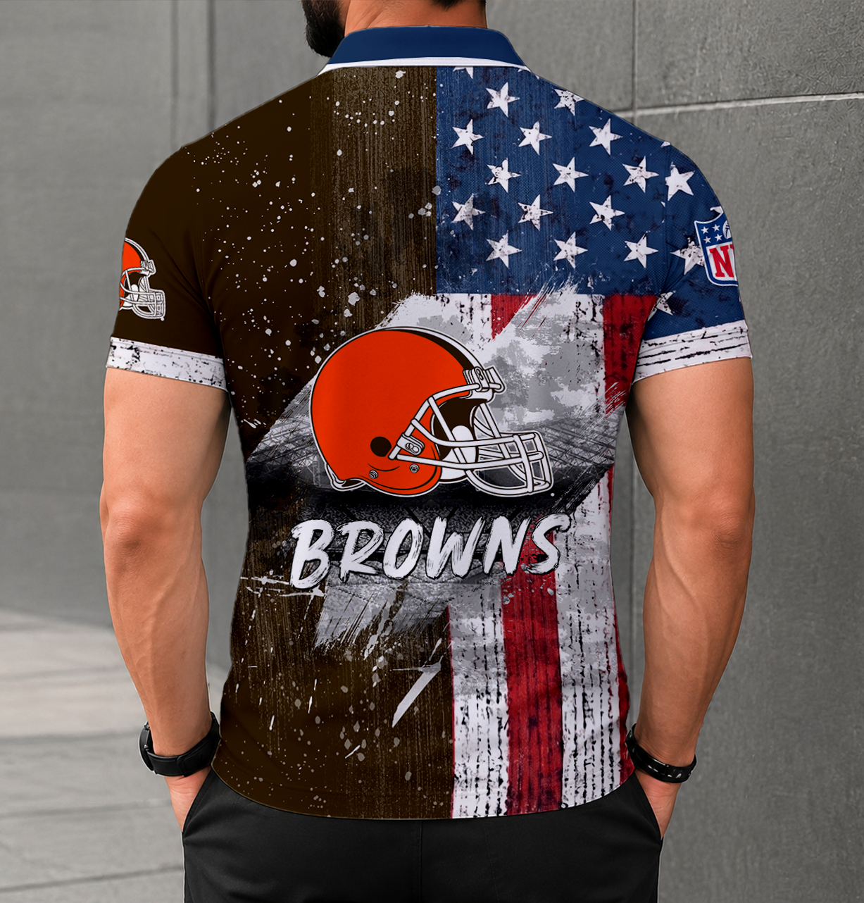 LIMITED EDITION - NEW CUSTOMIZED NFL29 CLB CLEVELAND BROWNS POLO SHIRT