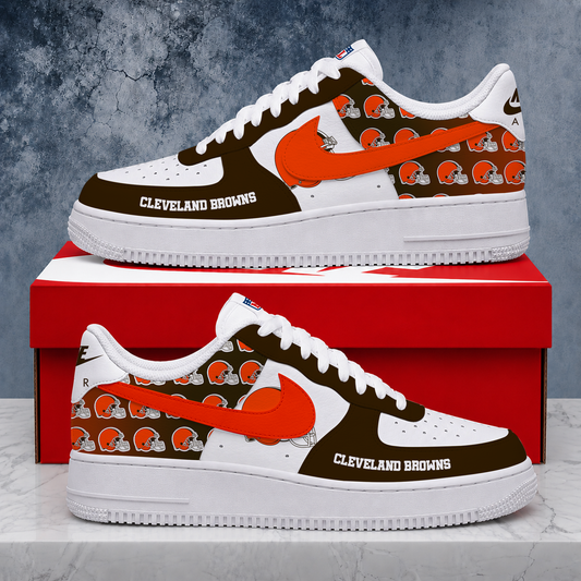 VIRAL EDITION - NEW CUSTOMIZED NFL29 CLB CLEVELAND BROWNS AF1 SHOES