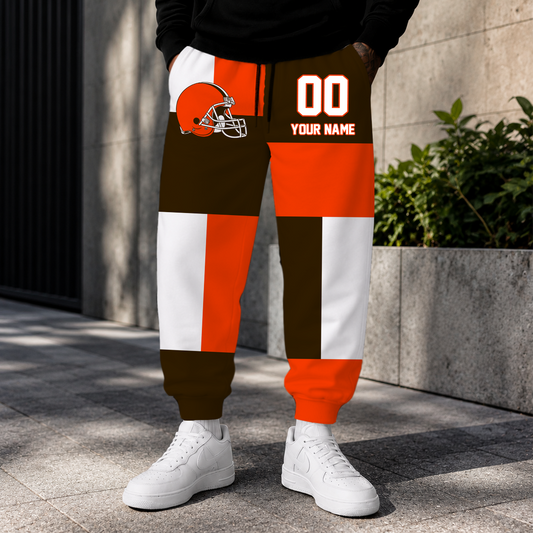 ELITE EDITION - NEW CUSTOMIZED NFL29 CLB CLEVELAND BROWNS SWEATPANTS