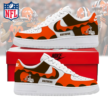LIMITED EDITION- NEW CUSTOMIZED NFL29 CLB CLEVELAND BROWNS AF1 SNEAKERS