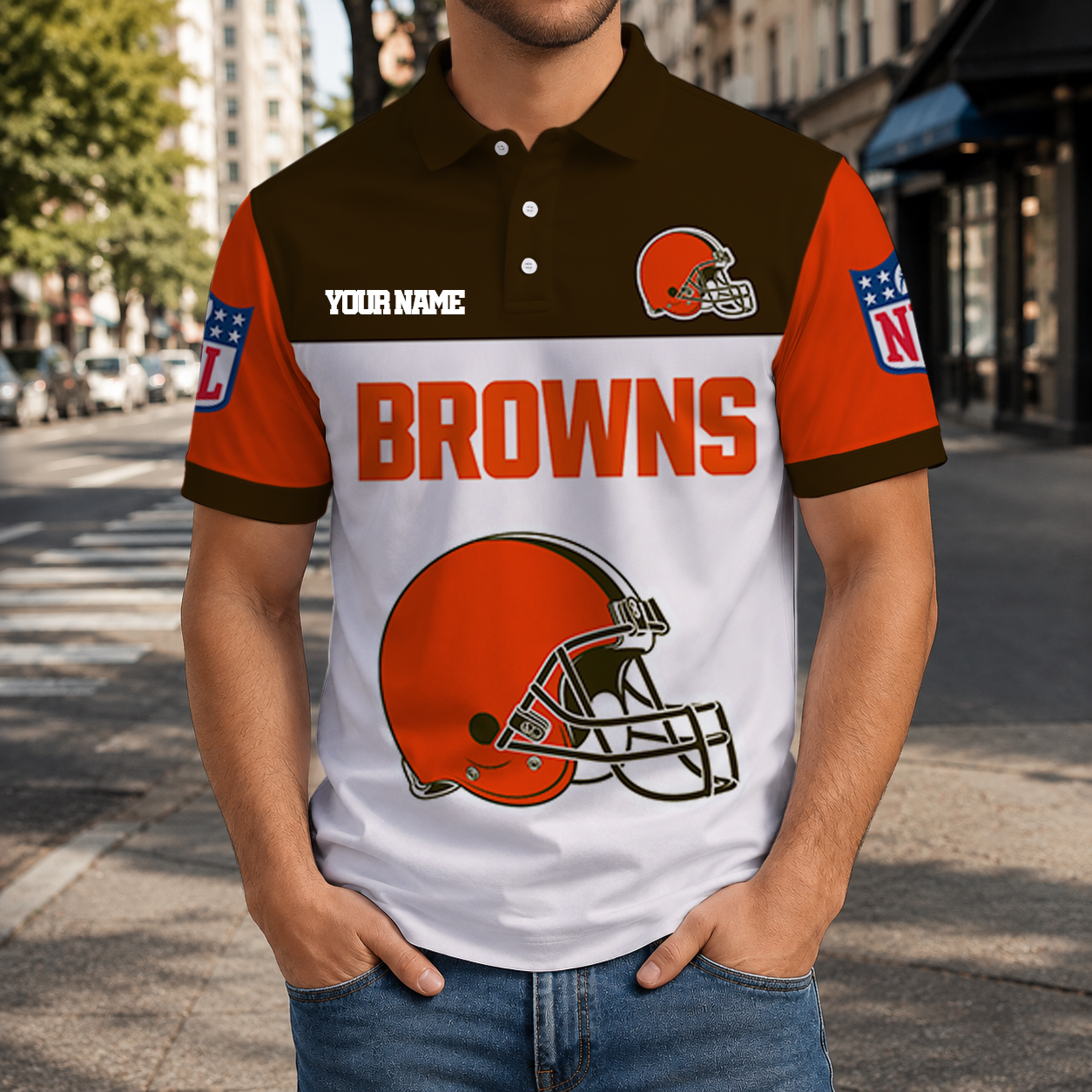EXCLUSIVE  EDITION - NEW CUSTOMIZED NFL29 CLB CLEVELAND BROWNS T-SHIRT, POLO SHIRT, ZIP POLO SHIRT, SWEATSHIRT, HOODIE & ZIP HOODIE