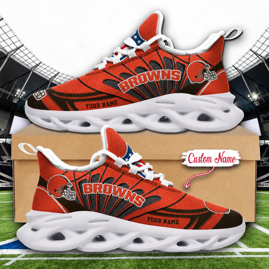 LIMITED EDITION - NEW CUSTOMIZED NFL29 CLB CLEVELAND BROWNS UNISEX MAX SOUL SHOES