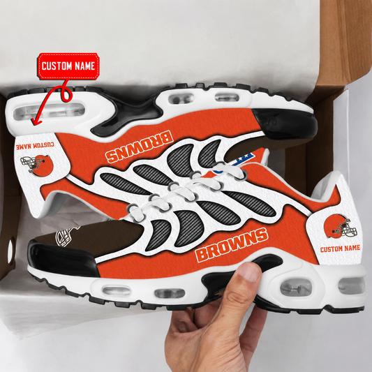 FLASH SALE - NEW CUSTOMIZED NFL29 CLB CLEVELAND BROWNS AIR MAX PLUS SNEAKERS