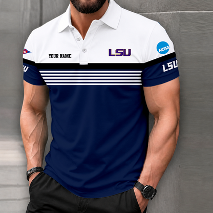 FLASH SALE - NEW CUSTOMIZED NCAA FBS29 LST LSU TIGERS POLO SHIRT