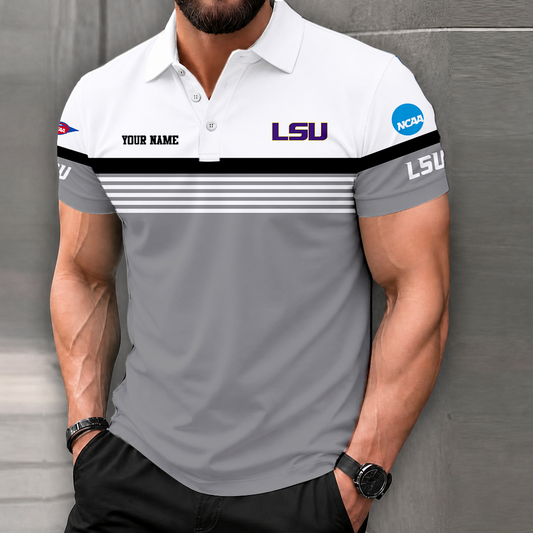 FLASH SALE - NEW CUSTOMIZED NCAA FBS29 LST LSU TIGERS POLO SHIRT