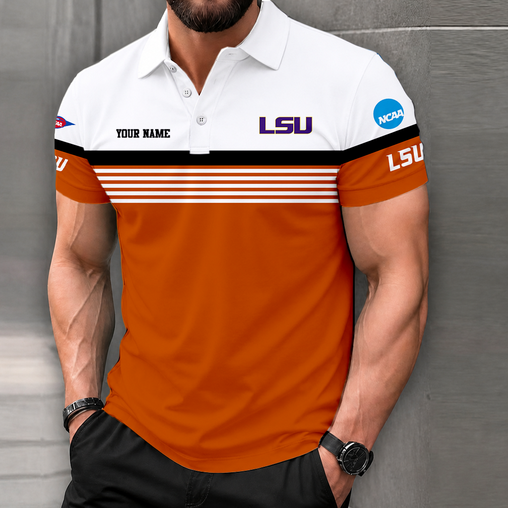 FLASH SALE - NEW CUSTOMIZED NCAA FBS29 LST LSU TIGERS POLO SHIRT