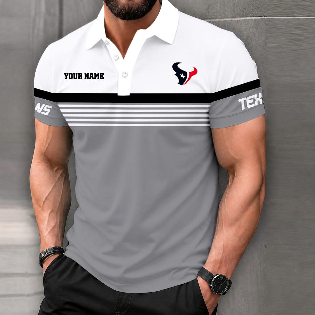 LIMITED EDITION - NEW CUSTOMIZED NFL15 HTT HOUSTON TEXANS POLO SHIRT