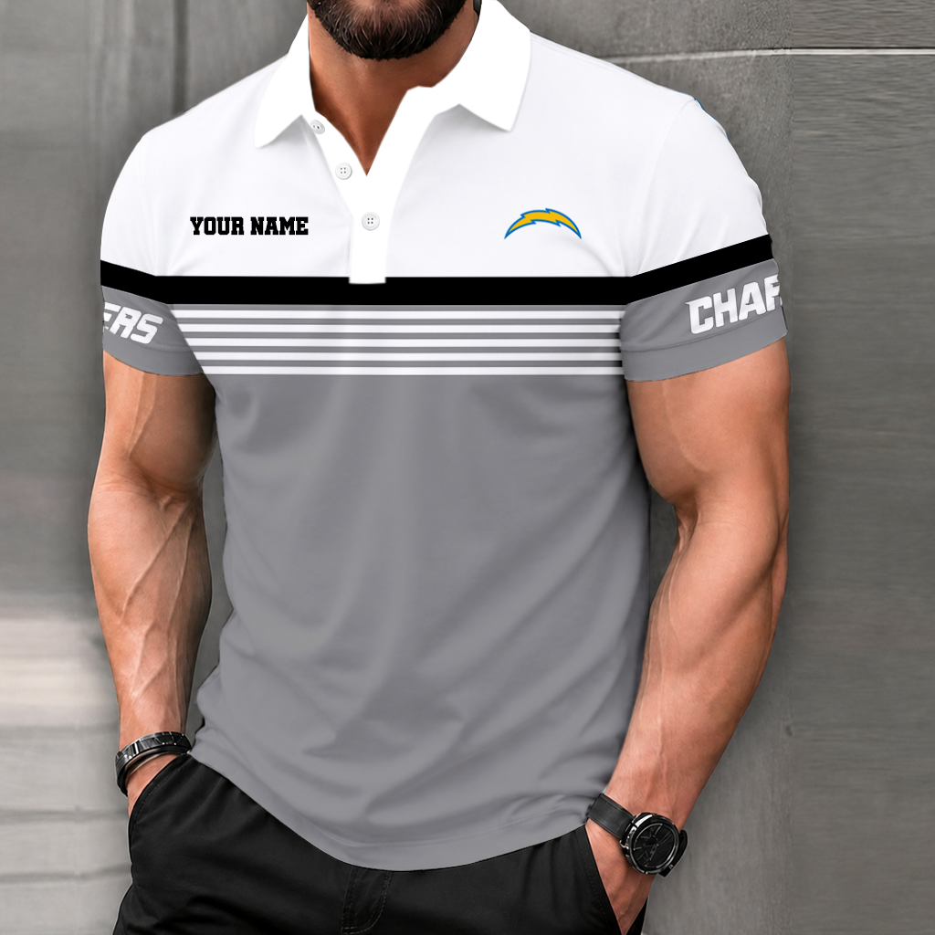 LIMITED EDITION - NEW CUSTOMIZED NFL09 LAC LOS ANGELES CHARGERS POLO SHIRT
