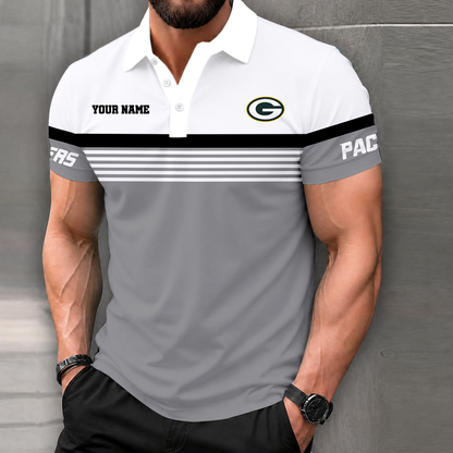 LIMITED EDITION - NEW CUSTOMIZED NFL08 GBP GREEN BAY PACKERS POLO SHIRT