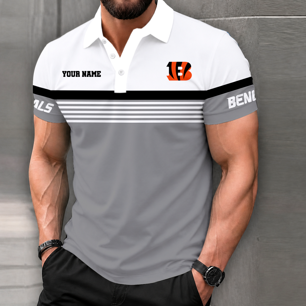 LIMITED EDITION - NEW CUSTOMIZED NFL16 CCB CINCINNATI BENGALS POLO SHIRT