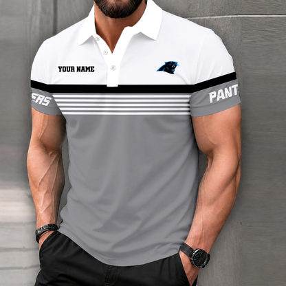 LIMITED EDITION - NEW CUSTOMIZED NFL23 CLP CAROLINA PANTHERS POLO SHIRT