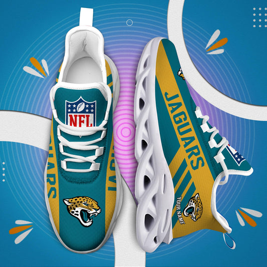 LIMITED EDITION - NEW CUSTOMIZED NFL30 JSJ JACKSONVILLE JAGUARS UNISEX MAX SOUL SHOES
