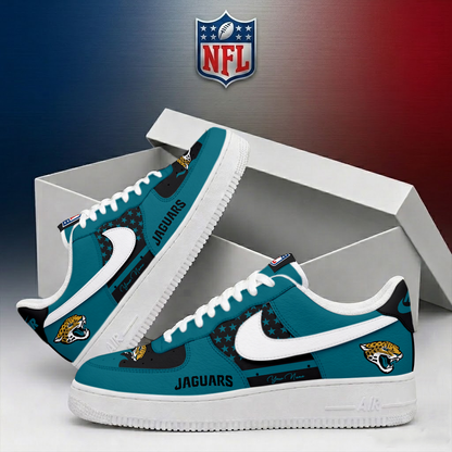 FINAL SALE - NEW CUSTOMIZED NFL30 JSJ JACKSONVILLE JAGUARS AF1 SHOES