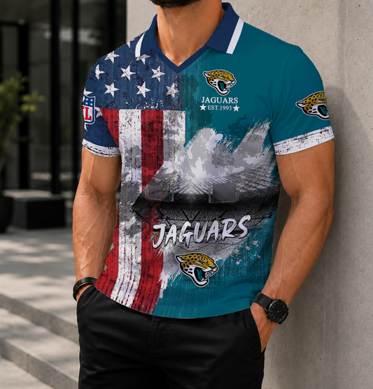 LIMITED EDITION - NEW CUSTOMIZED NFL30 JSJ JACKSONVILLE JAGUARS POLO SHIRT