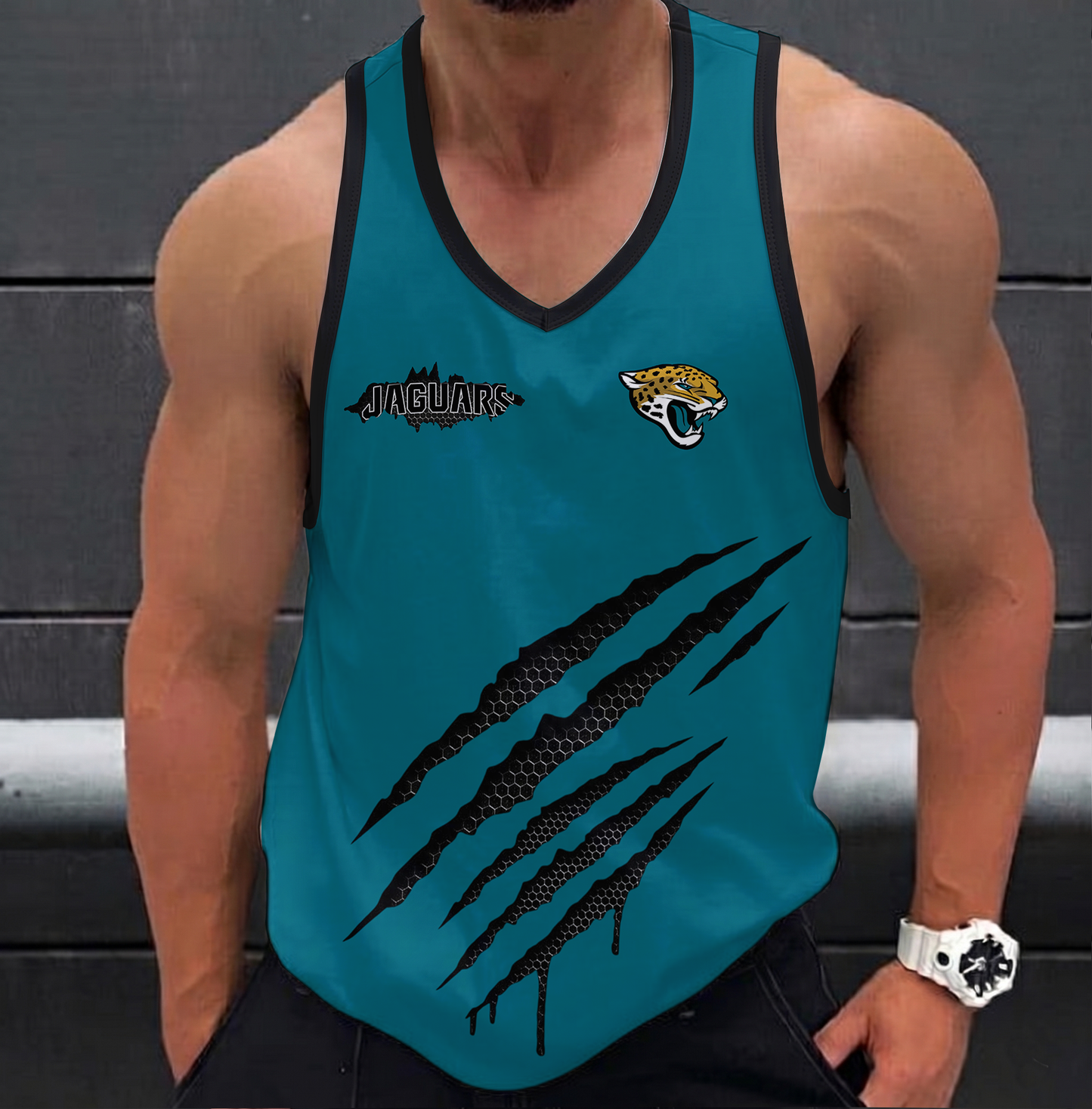 FINAL SALE - NEW CUSTOMIZED NFL30 JSJ JACKSONVILLE JAGUARS UNISEX TANK TOP