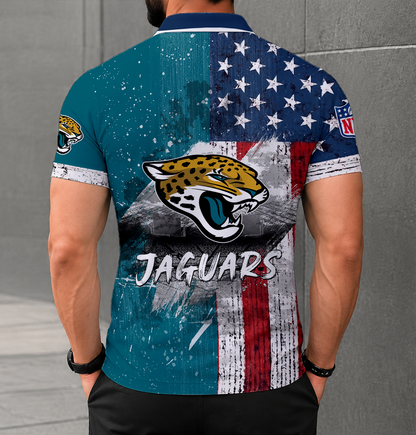 LIMITED EDITION - NEW CUSTOMIZED NFL30 JSJ JACKSONVILLE JAGUARS POLO SHIRT