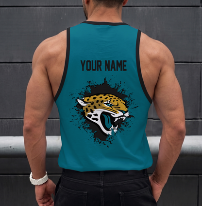 FINAL SALE - NEW CUSTOMIZED NFL30 JSJ JACKSONVILLE JAGUARS UNISEX TANK TOP
