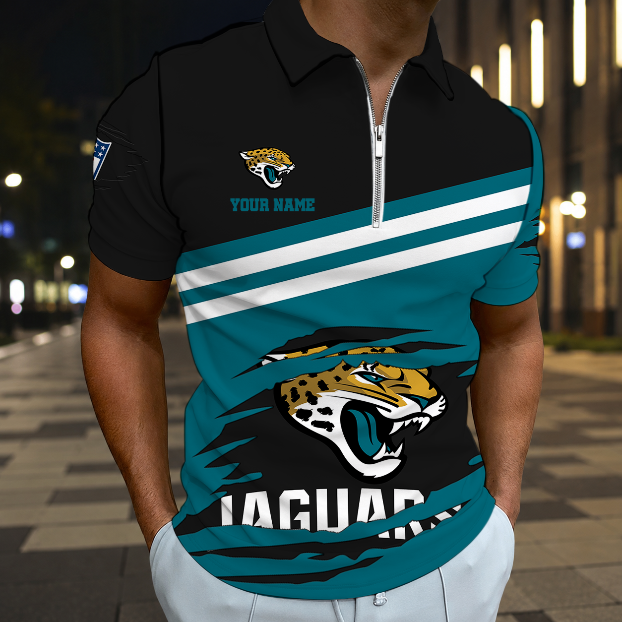VIRAL EDITION - NEW CUSTOMIZED NFL30 JSJ JACKSONVILLE JAGUARS T-SHIRT, POLO SHIRT, ZIP POLO SHIRT, SWEATSHIRT, HOODIE & ZIP HOODIE