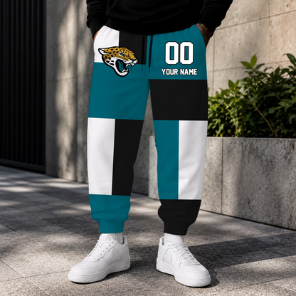 ELITE EDITION - NEW CUSTOMIZED NFL30 JSJ JACKSONVILLE JAGUARS SWEATPANTS