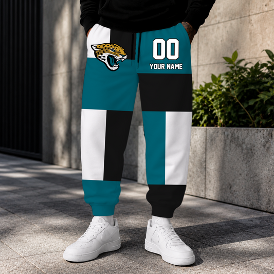 ELITE EDITION - NEW CUSTOMIZED NFL30 JSJ JACKSONVILLE JAGUARS SWEATPANTS