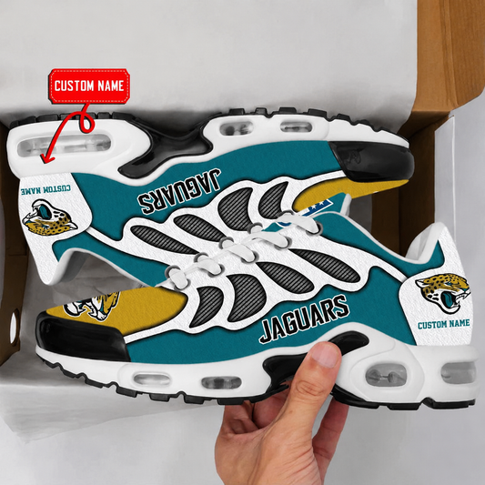 FLASH SALE - NEW CUSTOMIZED NFL30 JSJ JACKSONVILLE JAGUARS AIR MAX PLUS SNEAKERS