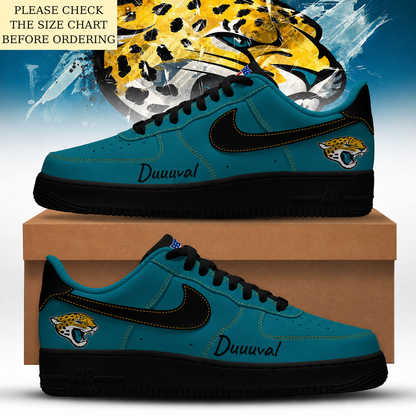 LIMITED EDITION - NEW CUSTOMIZED NFL30 JSJ JACKSONVILLE JAGUARS AF1 SHOES