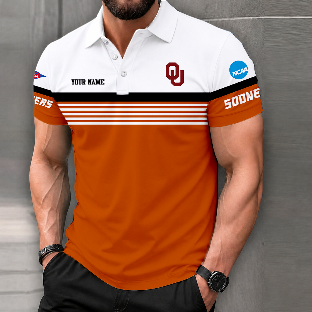 FLASH SALE - NEW CUSTOMIZED NCAA FBS31 OUS OKLAHOMA SOONERS POLO SHIRT