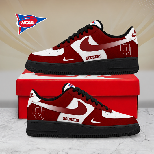 SPECIAL EDITION - NEW CUSTOMIZED NCAA FBS31 OUS OKLAHOMA SOONERS AF1 SHOES