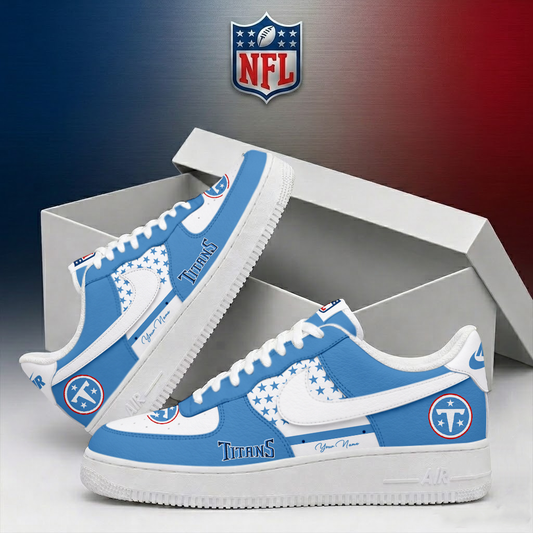 FINAL SALE - NEW CUSTOMIZED NFL31 TST TENNESSEE TITANS AF1 SHOES