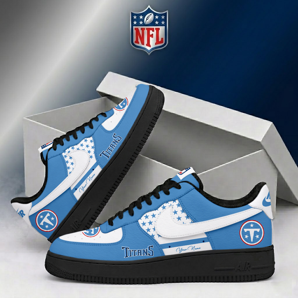 FINAL SALE - NEW CUSTOMIZED NFL31 TST TENNESSEE TITANS AF1 SHOES