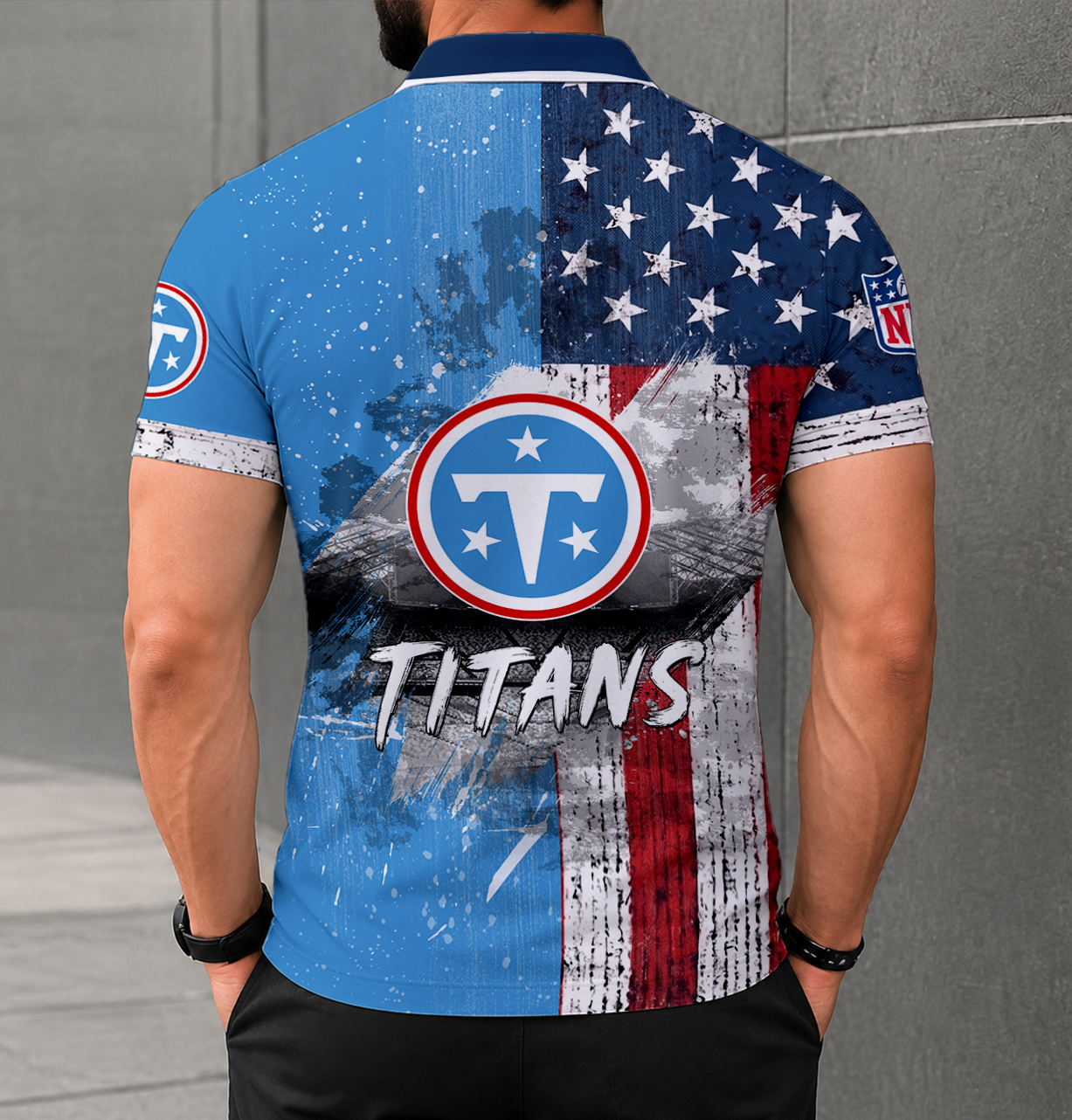 LIMITED EDITION - NEW CUSTOMIZED NFL31 TST TENNESSEE TITANS POLO SHIRT