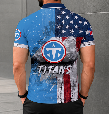 LIMITED EDITION - NEW CUSTOMIZED NFL31 TST TENNESSEE TITANS POLO SHIRT