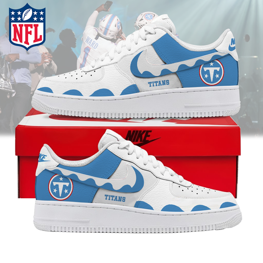 LIMITED EDITION- NEW CUSTOMIZED NFL31 TST TENNESSEE TITANS AF1 SNEAKERS