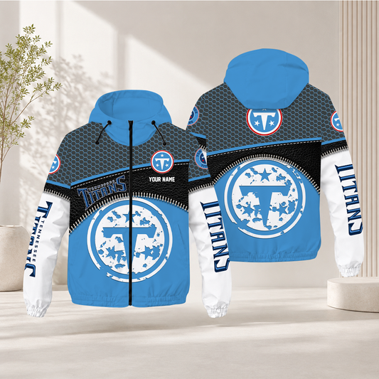 FINAL SALE - NEW CUSTOMIZED NFL31 TST TENNESSEE TITANS WINDBREAKER JACKET