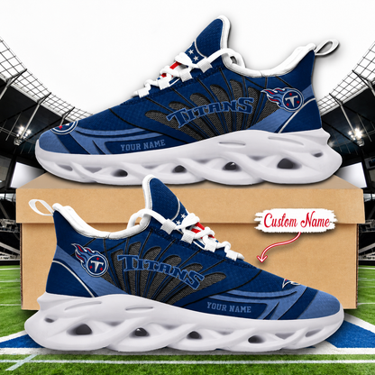 LIMITED EDITION - NEW CUSTOMIZED NFL31 TST TENNESSEE TITANS UNISEX MAX SOUL SHOES