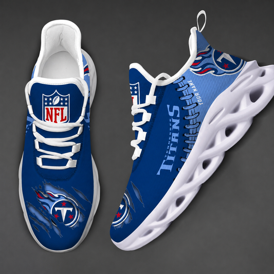 LIMITED EDITION - NEW CUSTOMIZED NFL31 TST TENNESSEE TITANS UNISEX MAX SOUL SHOES