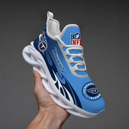 LIMITED EDITION - NEW CUSTOMIZED NFL31 TST TENNESSEE TITANS UNISEX MAX SOUL SHOES