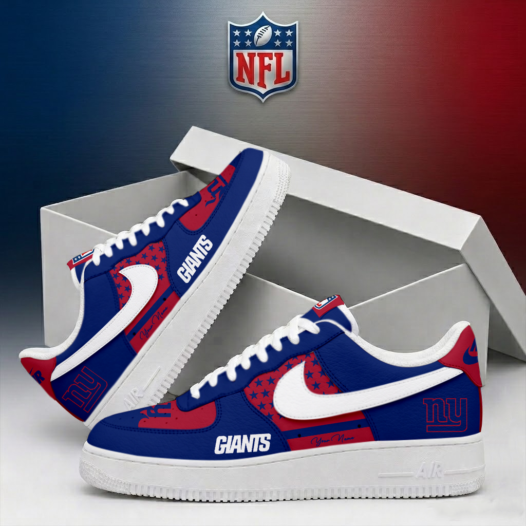 FINAL SALE - NEW CUSTOMIZED NFL32 NYG NEW YORK GIANTS AF1 SHOES