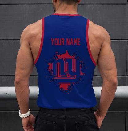FINAL SALE - NEW CUSTOMIZED NFL32 NYG NEW YORK GIANTS UNISEX TANK TOP