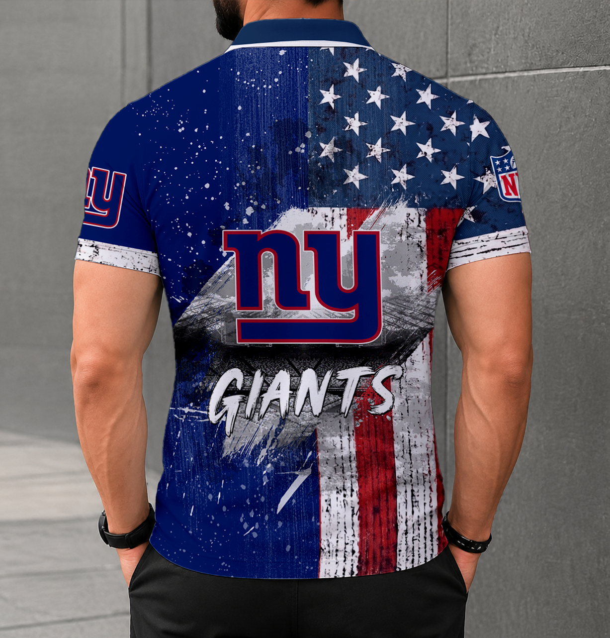 LIMITED EDITION - NEW CUSTOMIZED NFL32 NYG NEW YORK GIANTS POLO SHIRT