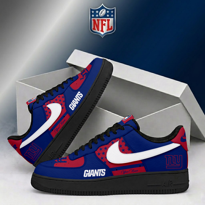 FINAL SALE - NEW CUSTOMIZED NFL32 NYG NEW YORK GIANTS AF1 SHOES